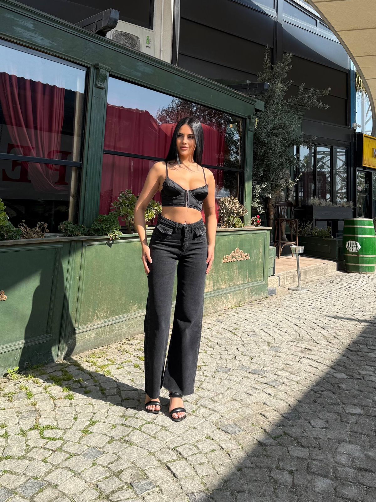 MIELE BLACK JEANS LYCRA PALAZZO