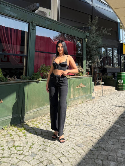 MIELE BLACK JEANS LYCRA PALAZZO