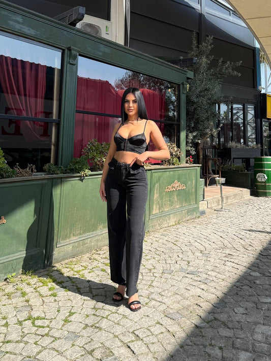 MIELE BLACK JEANS LYCRA PALAZZO