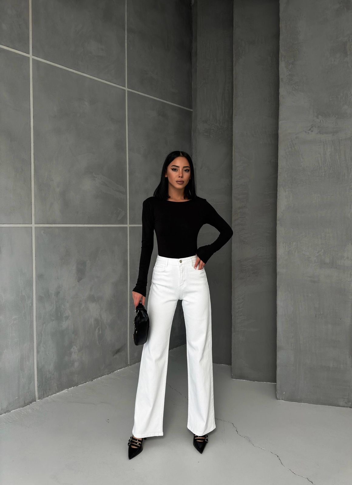 MIELE WHITE JEANS LYCRA PALAZZO