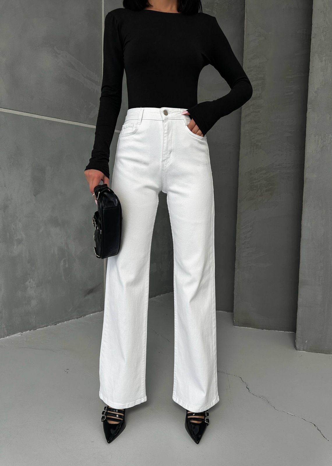 MIELE WHITE JEANS LYCRA PALAZZO