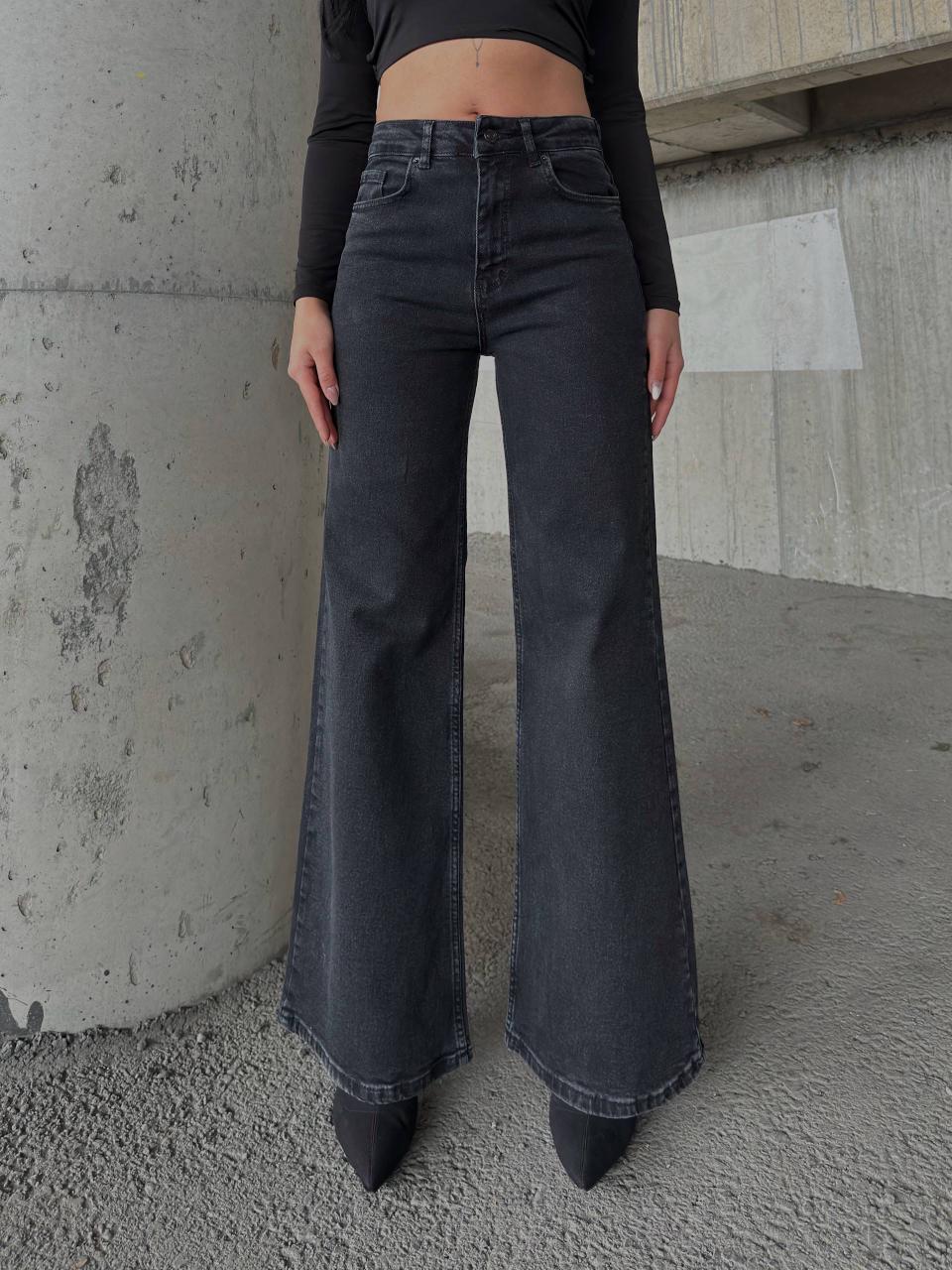 MIELE BLACK LYCRA WIDELEG JEANS