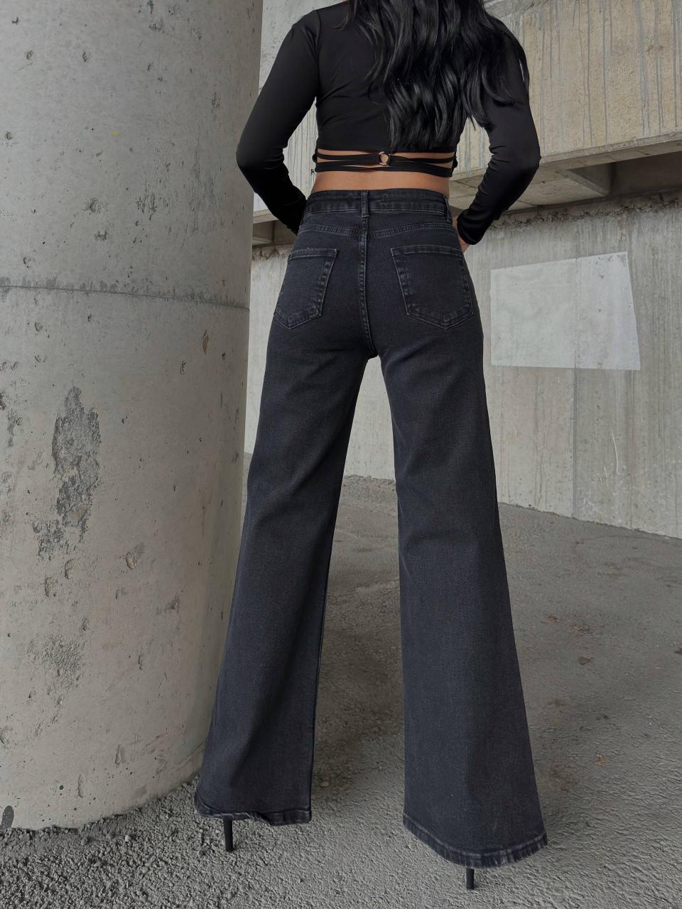 MIELE BLACK LYCRA WIDELEG JEANS