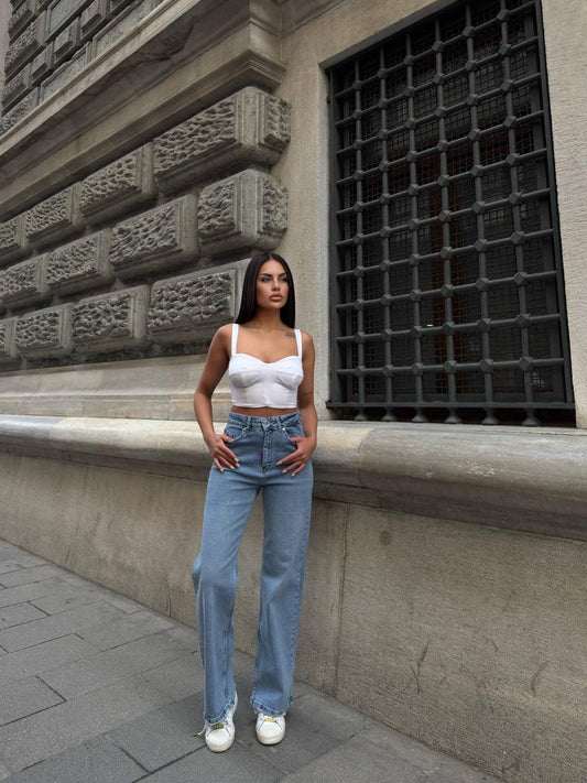 MIELE BLUE JEANS LYCRA PALAZZO